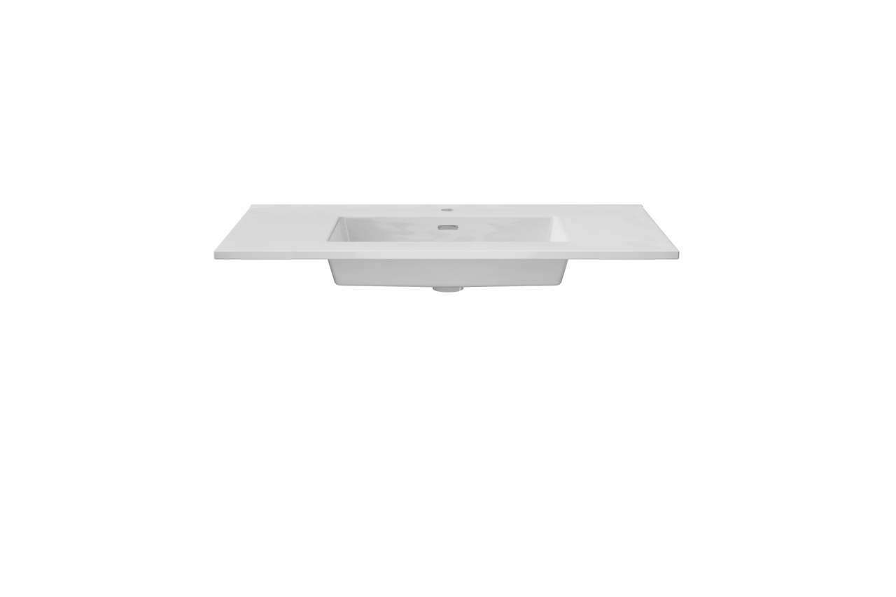 Storke Kera enkele wastafel Glanzend wit porselein 95 x 52 cm, inclusief crepine