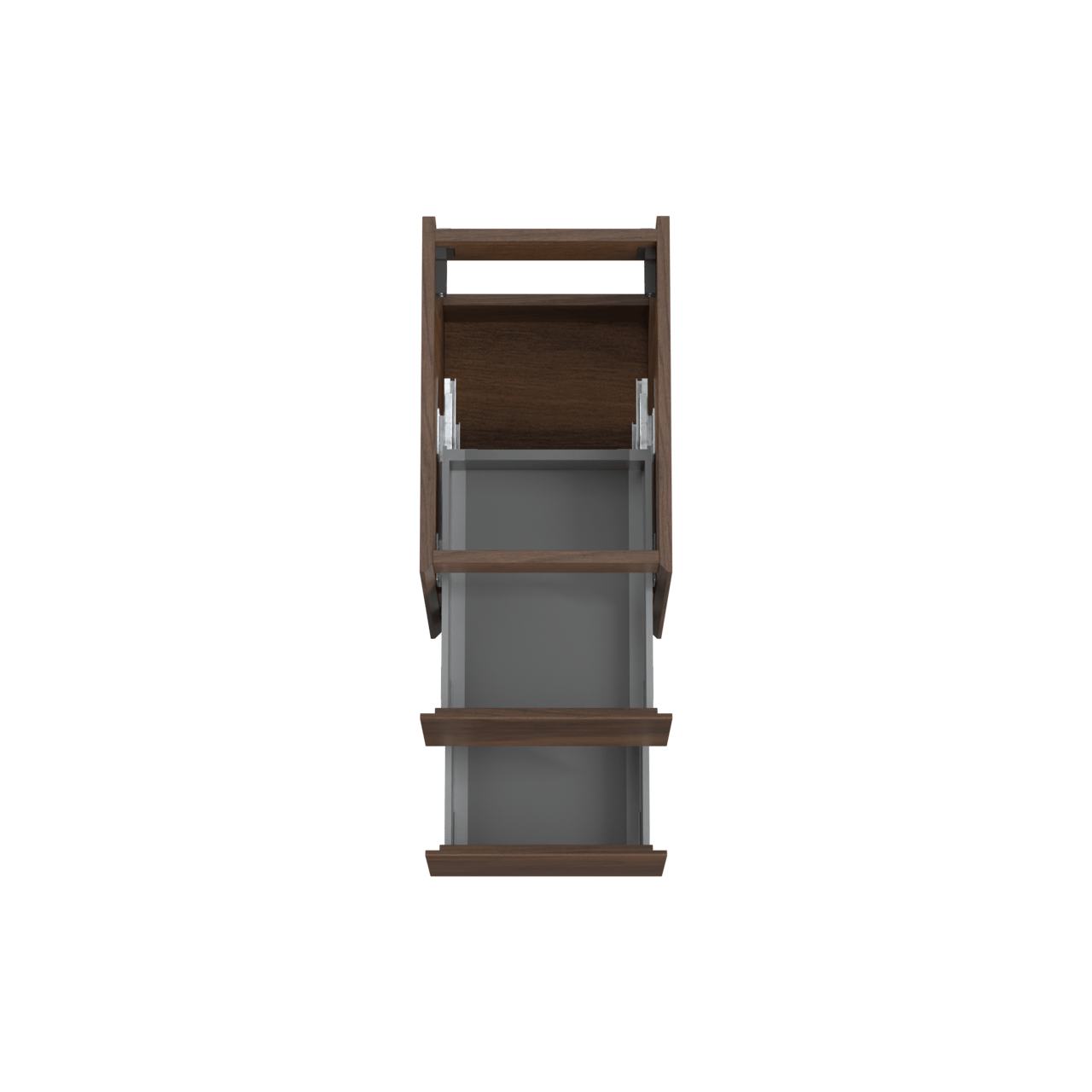Storke Edge zwevende wastafelonderkast 35 x 52 cm notelaar 2 lades