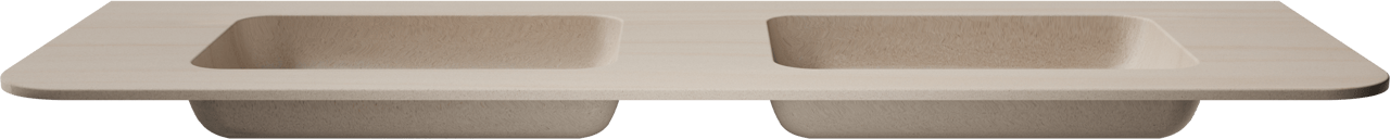Balmani Moon double vasque Travertin Beige Terrazzo 160 x 55 cm