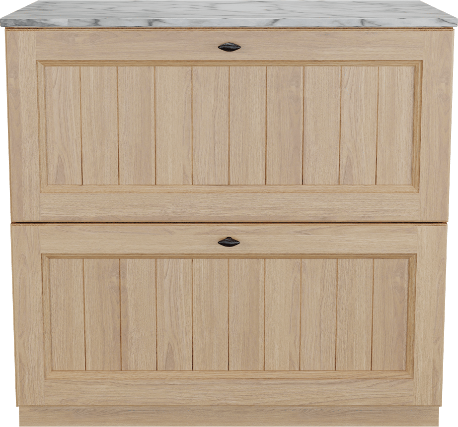 Balmani Lemon freistehendes Möbelstück Set: 90 x 55 cm, Naturbelassene Eiche Furnier, mit Stretto Einzel Waschtischplatte, Carrara