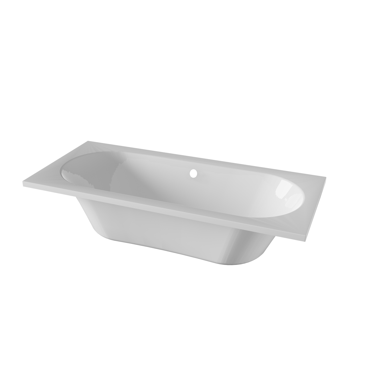 Luca Varess Rosala 2-Personen-Einbaubadewanne: 170 x 75 cm, Acryl, Weiß Glänzend