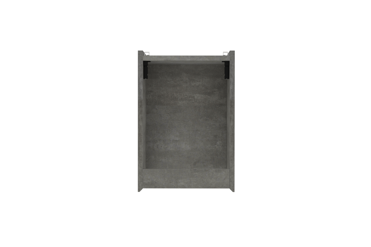 Storke Edge hängender Waschbeckenunterschrank: 35 x 52 cm, Beton dunkelgrau, mit 2 offenen Nischen