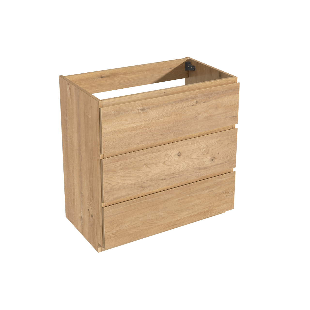 Storke Delta staande wastafelonderkast 80 x 48 cm delta naturel eiken 3 lades