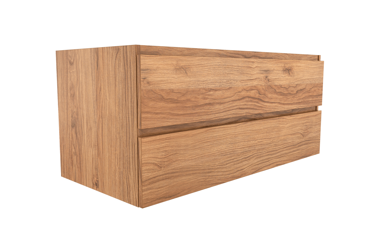Balmani Lucida zwevende wastafelonderkast 120 x 55 cm teak 2 lades