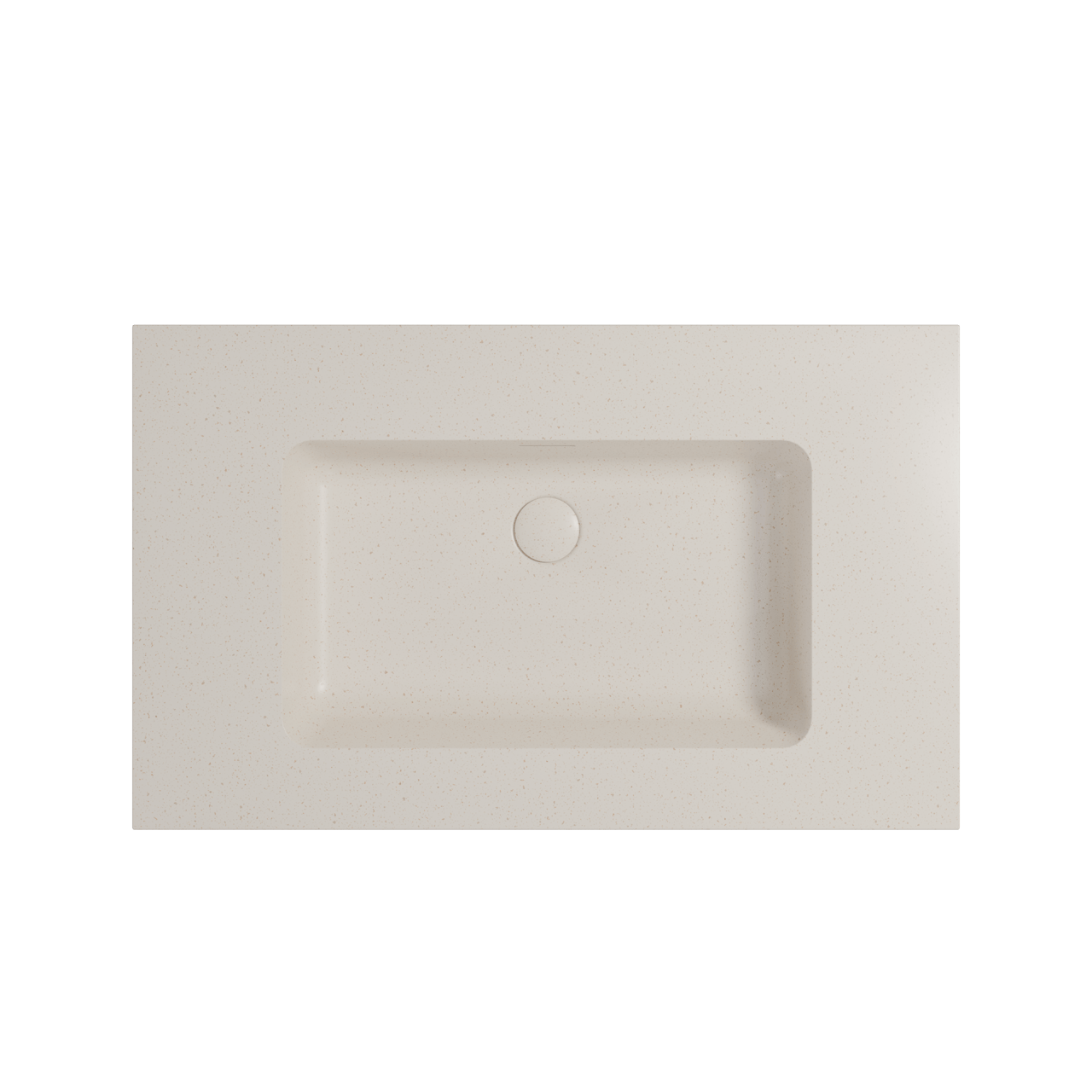 Storke Mata enkele wastafel beige granita solid surface 85 x 52 cm, crepine inbegrepen