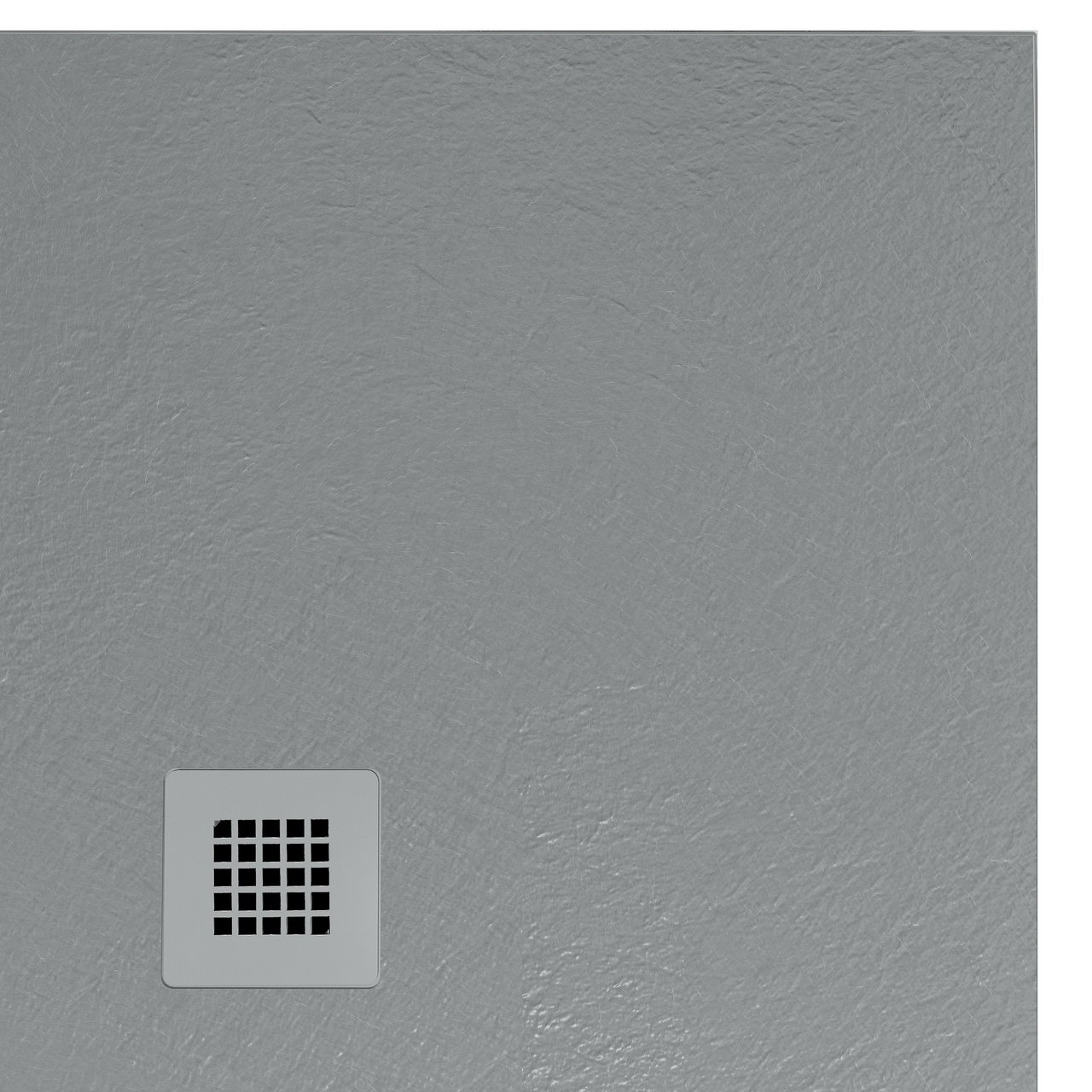 Balmani Vega douchebak 160 x 90 cm composietmarmer donkergrijs leisteenstructuur