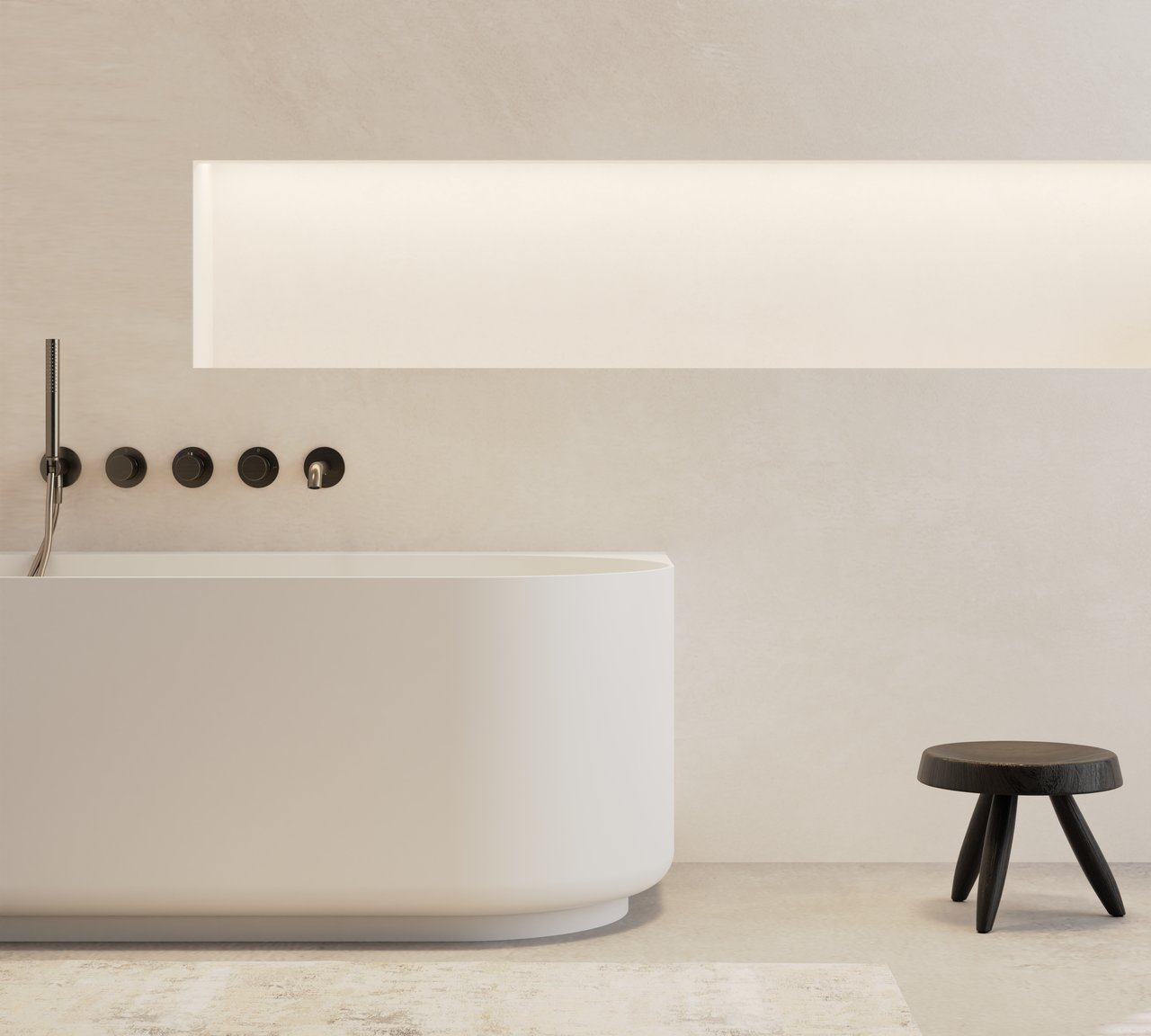 Balmani Scala baignoire d'angle gauche baignoire duo 175 x 80 cm Solid Surface blanc mat