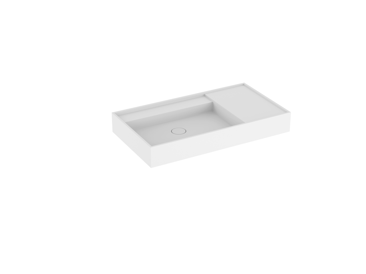 Balmani Cubo asymmetrisch linkse wastafel matte Solid Surface 90 x 49 cm