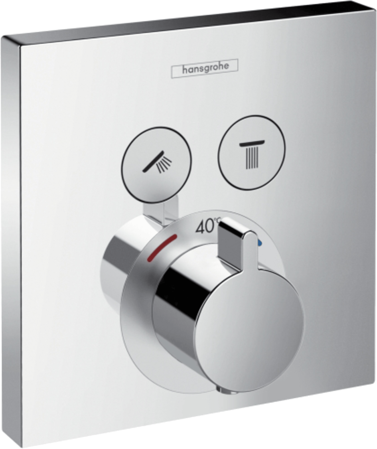 Hansgrohe Showerselect S Square thermostat de douche encastré 2 fonctions chrome brillant