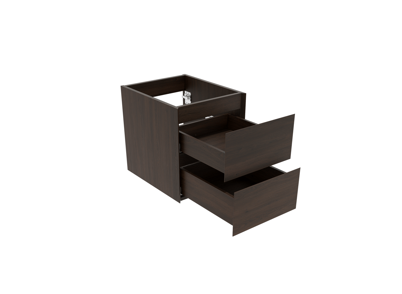 Balmani Mitra meuble sous-lavabo suspendu 45 x 55 cm chêne fumé 2 tiroirs