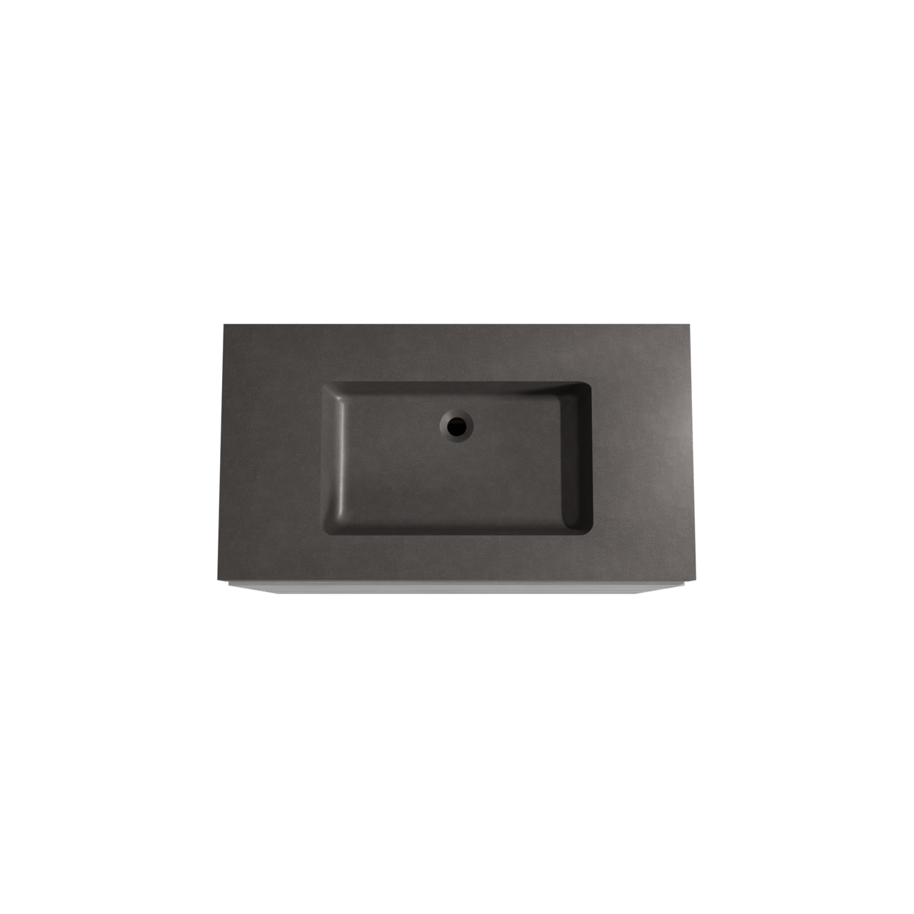 Storke Edge staand badkamermeubel 95 x 52 cm beton donkergrijs met Scuro High enkele wastafel in kwarts mat zwart