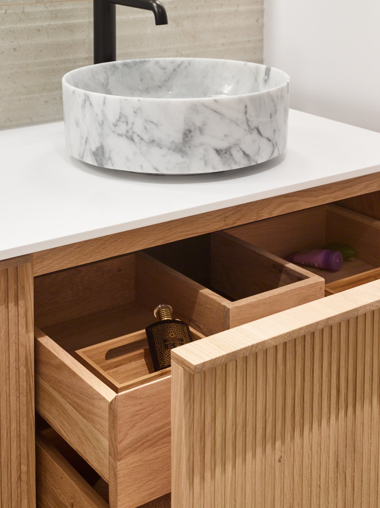 Balmani Stretto Einzel- oder Doppelwaschtischplatte, Solid Surface matt, 150 x 55 cm