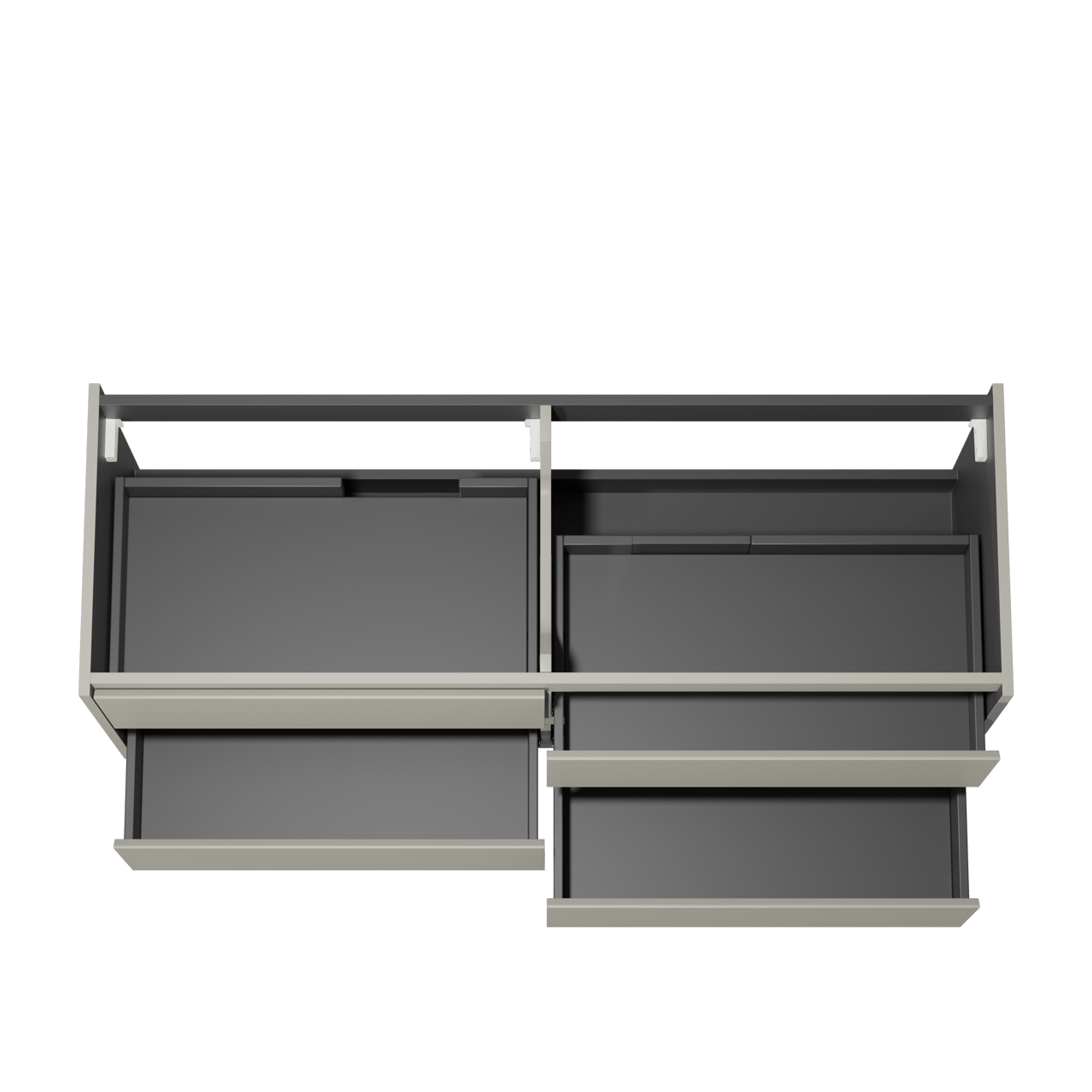 Storke Seda meuble sous-lavabo suspendu 150 x 52 cm soie grise 4 tiroirs