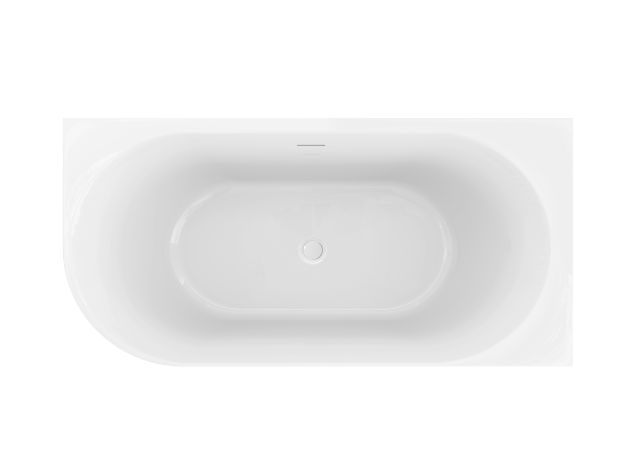 Luca Varess Otello 2-Personen-Eckbadewanne: rechts, 170 x 80 cm, Acryl, Weiß Glänzend, inklusive Ablaufventil