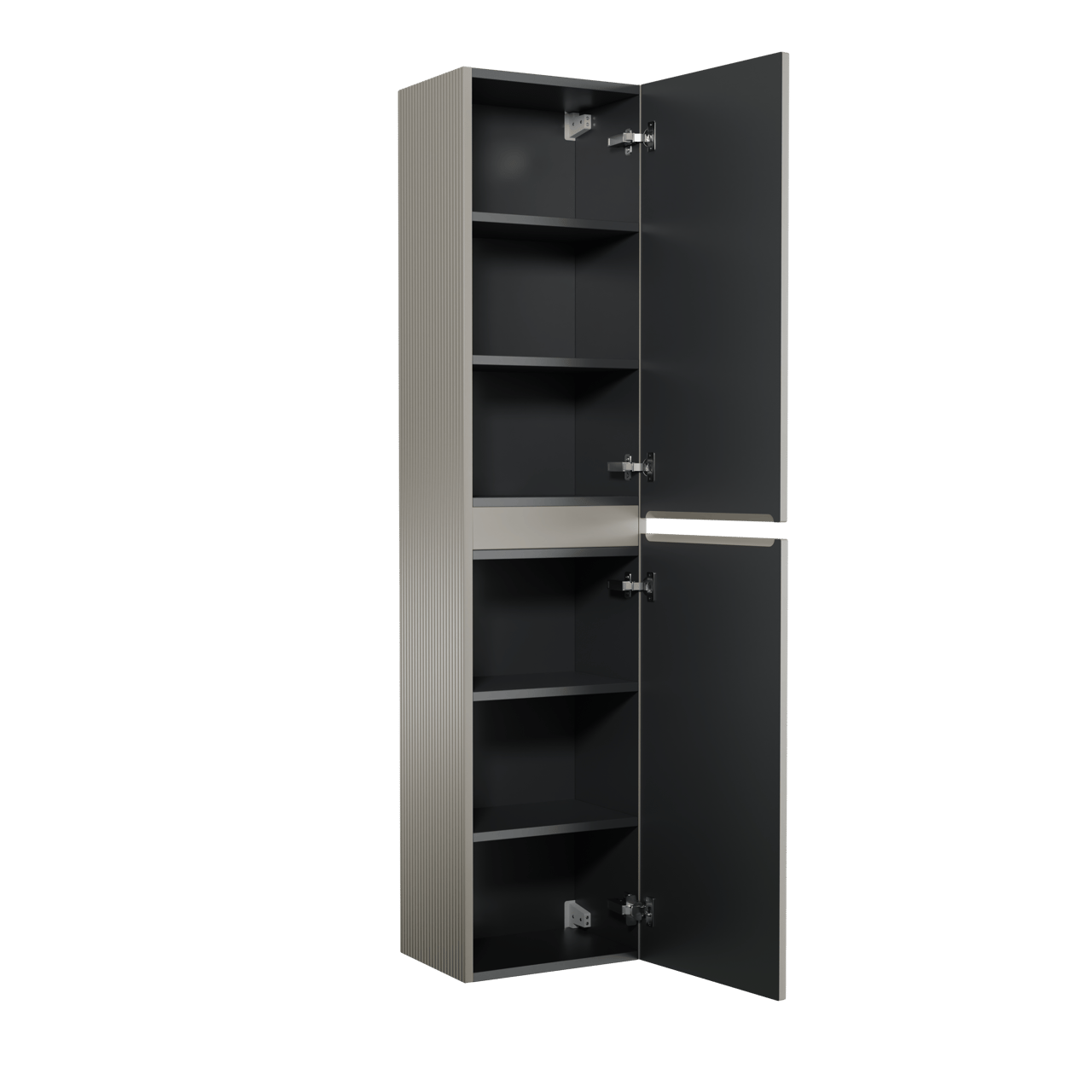 Storke Ribs colonne salle de bains suspendu soie grise 40 x 30 x 170 cm