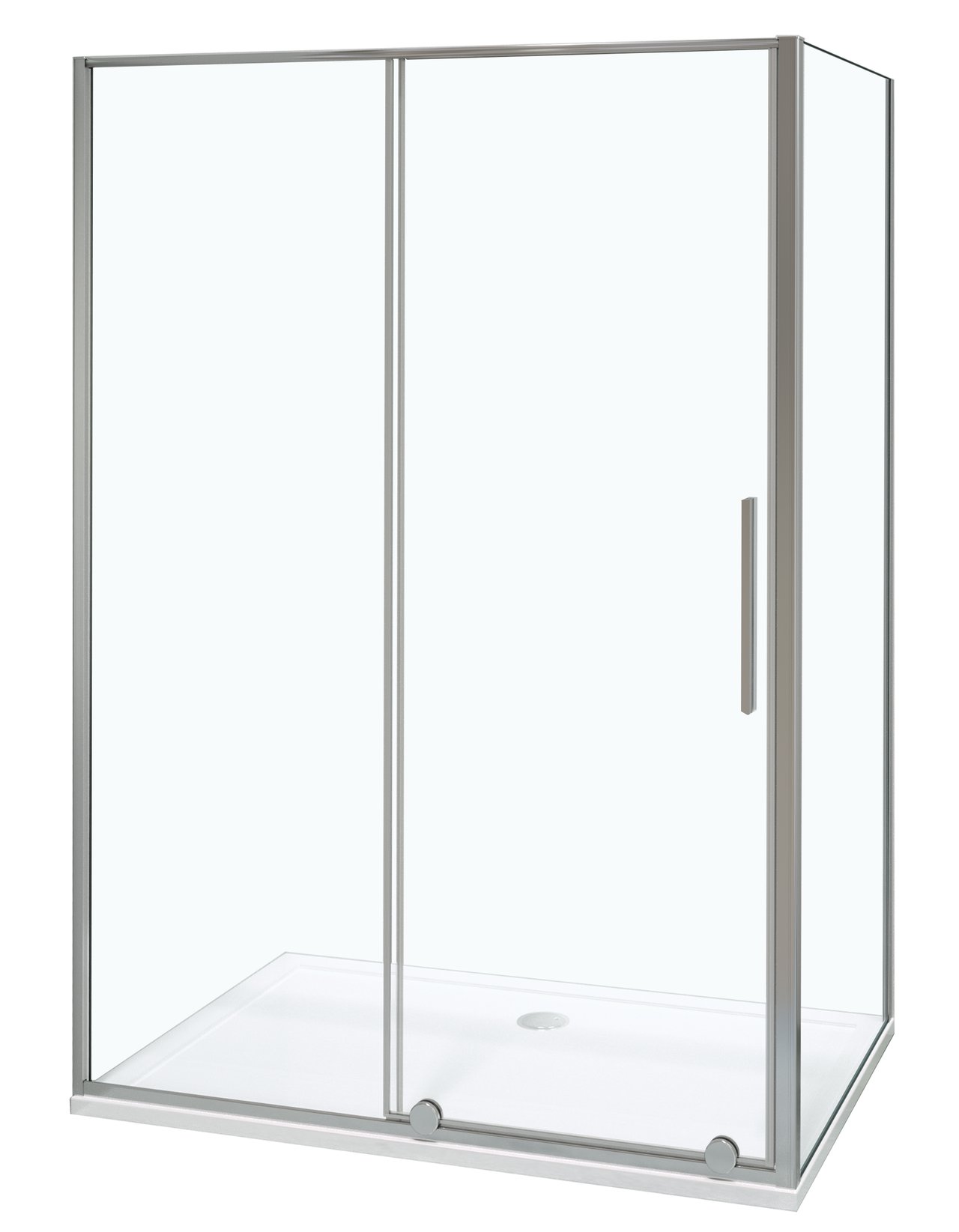 Luca Varess Morano douchehoek met schuifdeur en vaste zijwand 90 x 120 cm helder glas glanzend chroom profiel