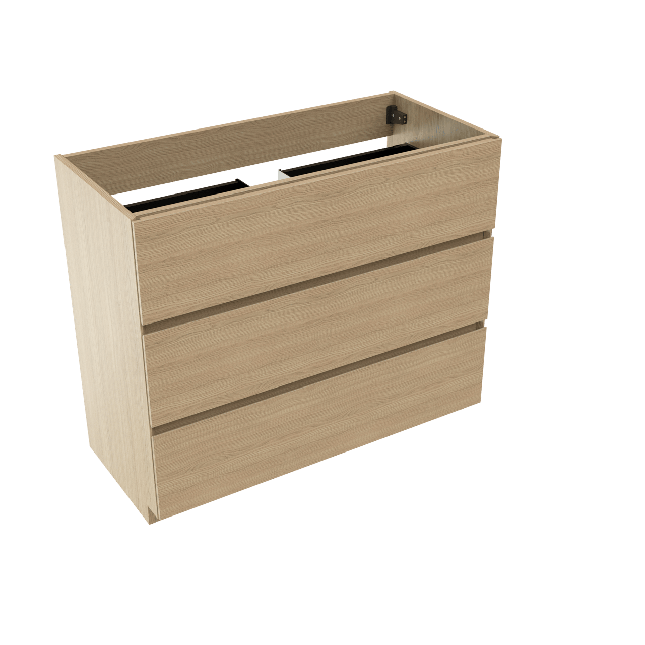 Storke Edge meuble sous-lavabo a poser 100 x 46 cm chêne naturel 3 tiroirs