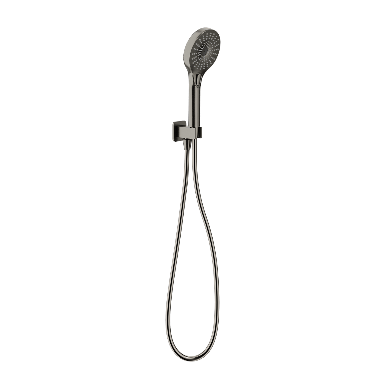 Blaufoss Onos Handbrause-Set: inkl. Wandanschlussbogen: 3jet, Brushed GunMetal
