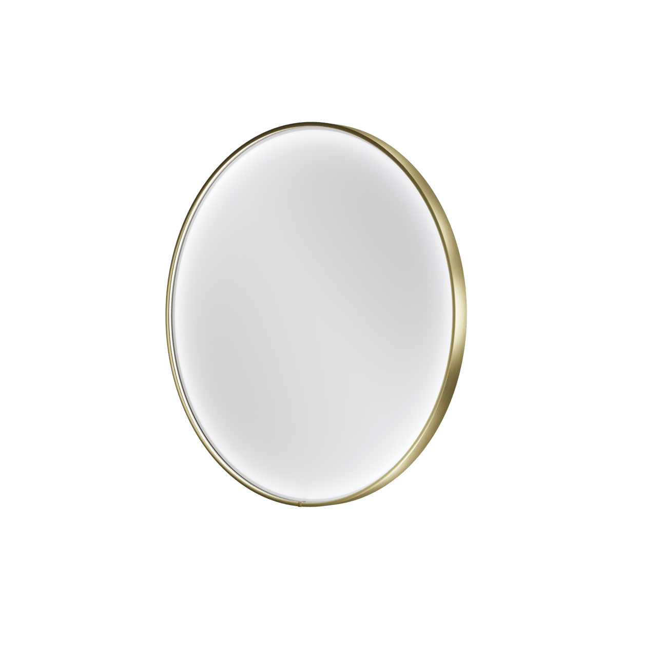 Balmani Secret rund Brushed Champagne Gold Badezimmerspiegel Ø 80 cm mit Spiegelbeleuchtung und Anti-Beschlag Spiegelheizung