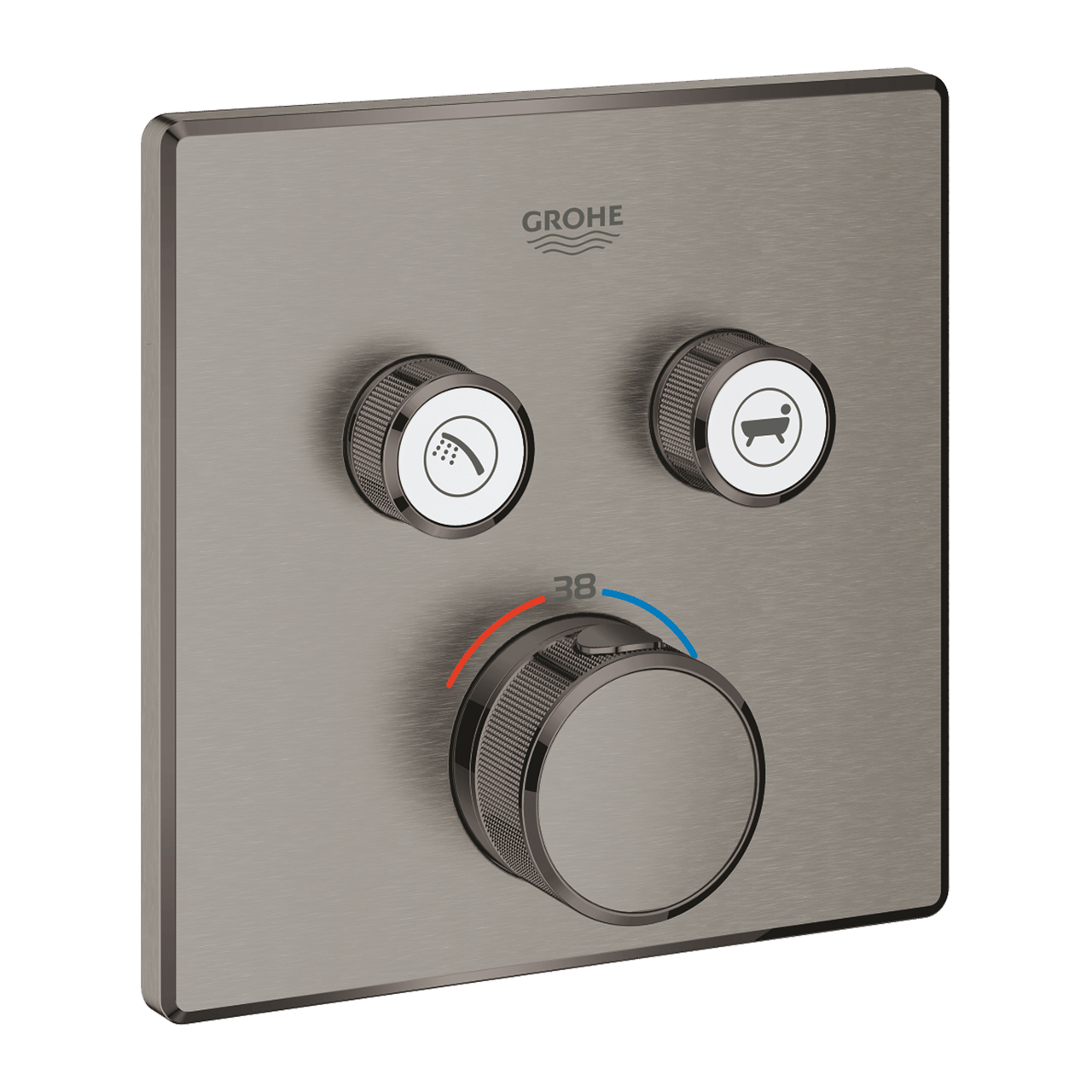 Grohe Grohtherm SmartControl Thermostat-Duscharmatur: Unterputz, für 2 Verbraucher, Brushed Hard Graphite