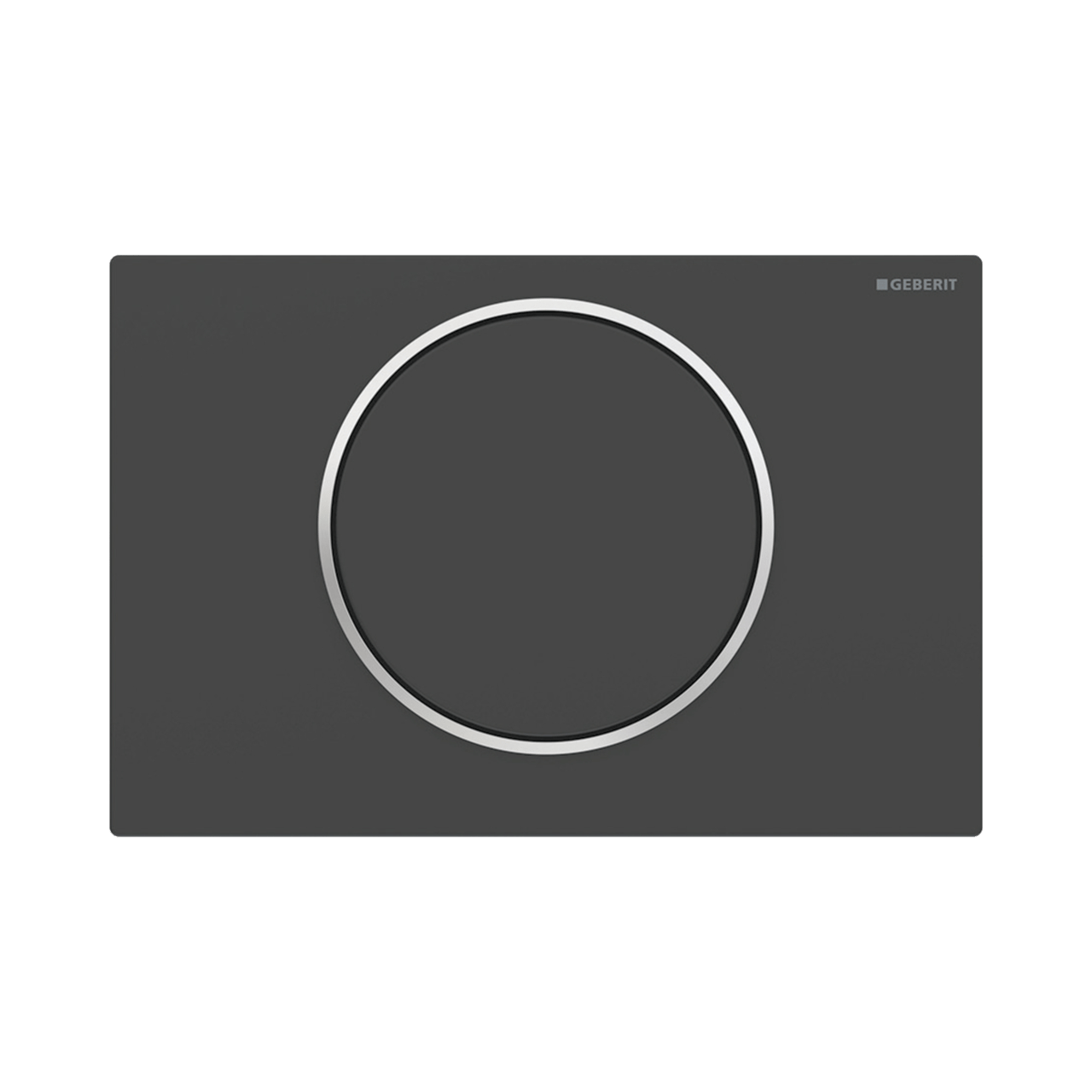 Sigma10 plaque de déclenchement ronde, noir mat/chrome brillant pour Sigma UP320 ou UP720 bâti-support