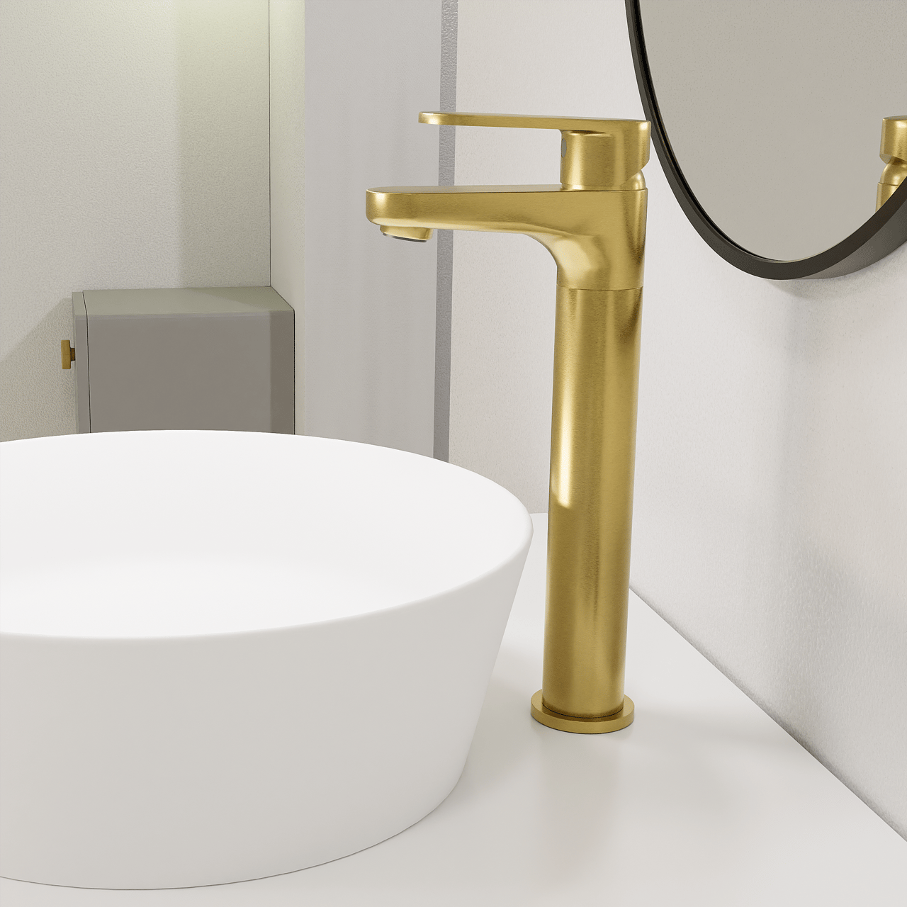 Linie Astor wastafelkraan verhoogd Brushed Gold