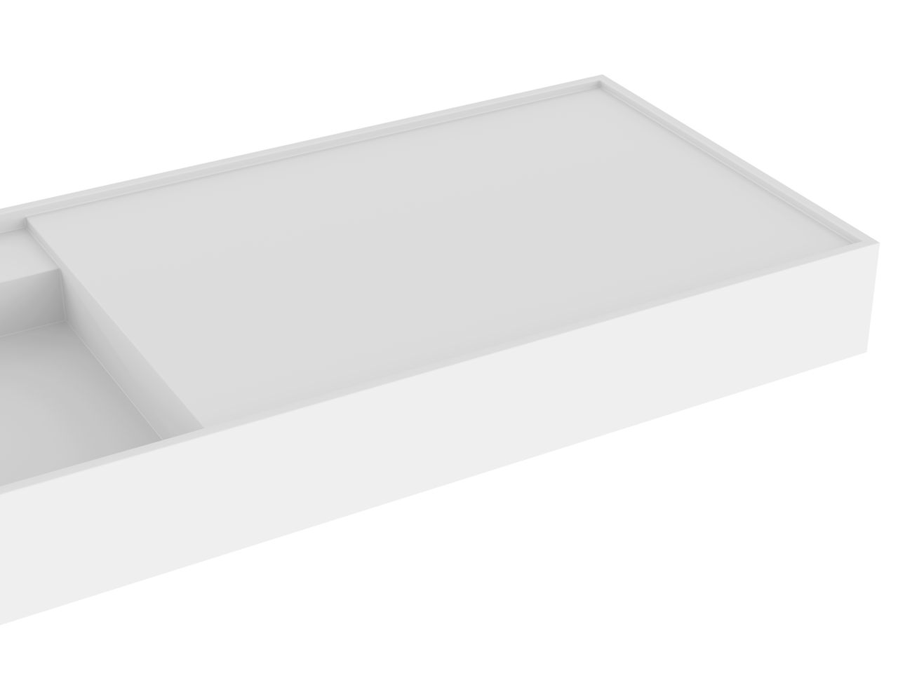 Balmani Cubo plan vasque asymétrique à gauche mat Solid Surface 160 x 49 cm