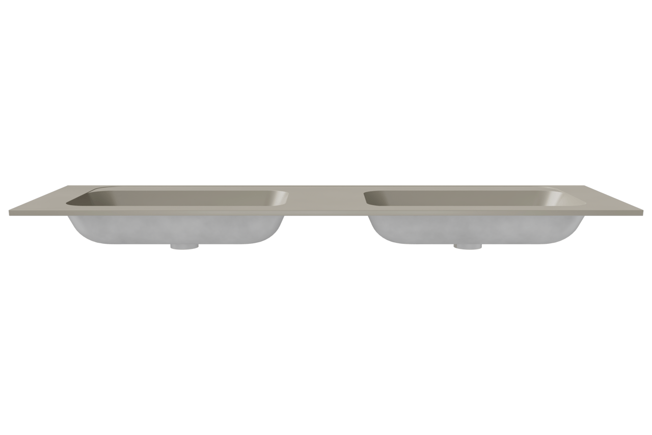 Balmani Tablo Strada double vasque top solid soie grise matte 180 x 55 cm