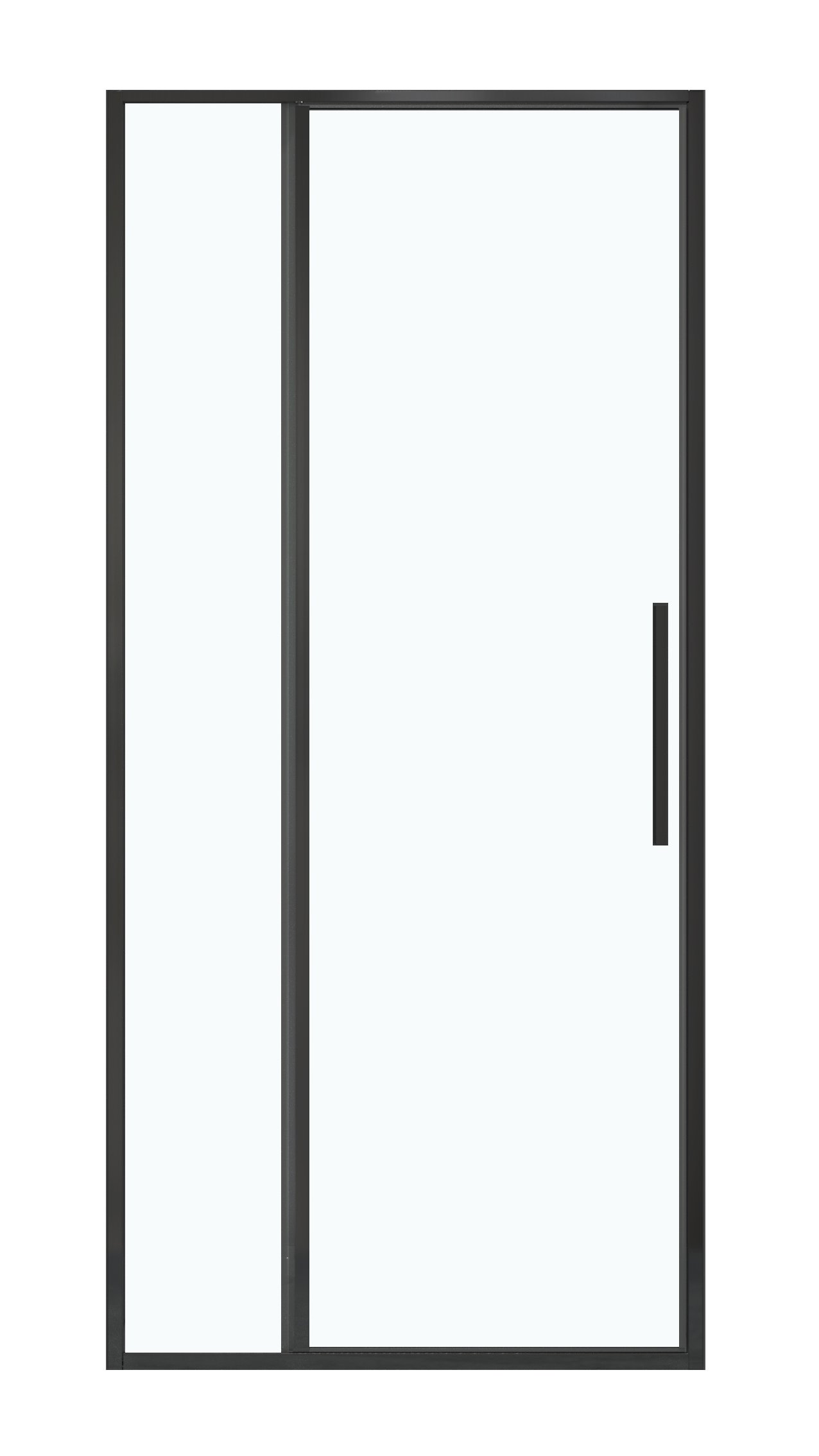 Luca Varess Morano porte pivotante 90 x 190 cm verre transparent profil noir mat