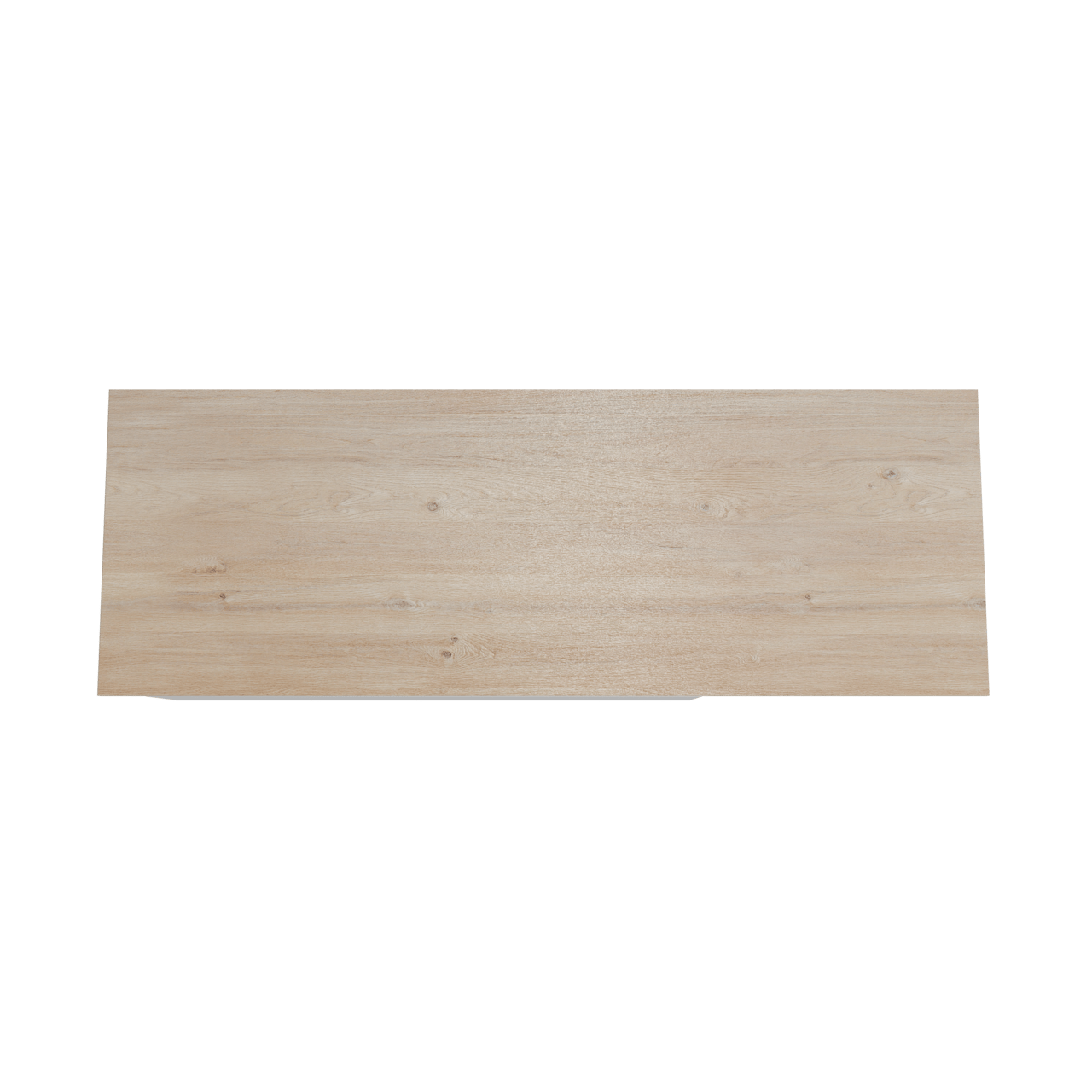 Storke Edge meuble salle de bains suspendu 150 x 52 cm blanc brillant avec Panton tablette simple ou double en mélaminé chêne brut