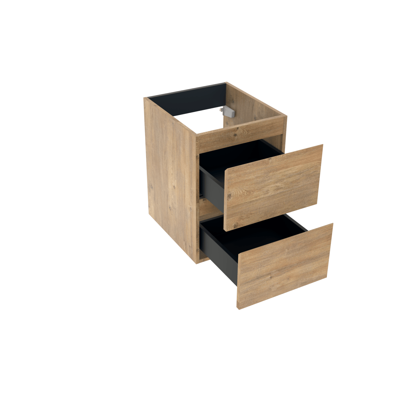 Linie Lado meuble sous-lavabo suspendu 40 x 46 cm chêne naturel 2 tiroirs