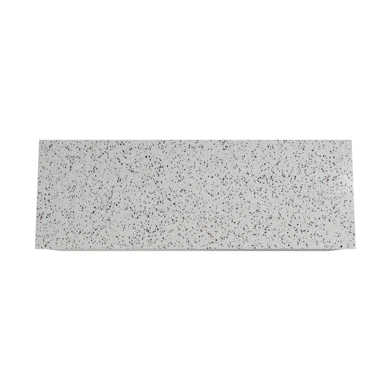 Storke Ribs meuble salle de bains suspendu 150 x 52 cm soie grise avec Tavola tablette simple ou double en blanc/noir mat terrazzo, Nervure droite symétrique verticale