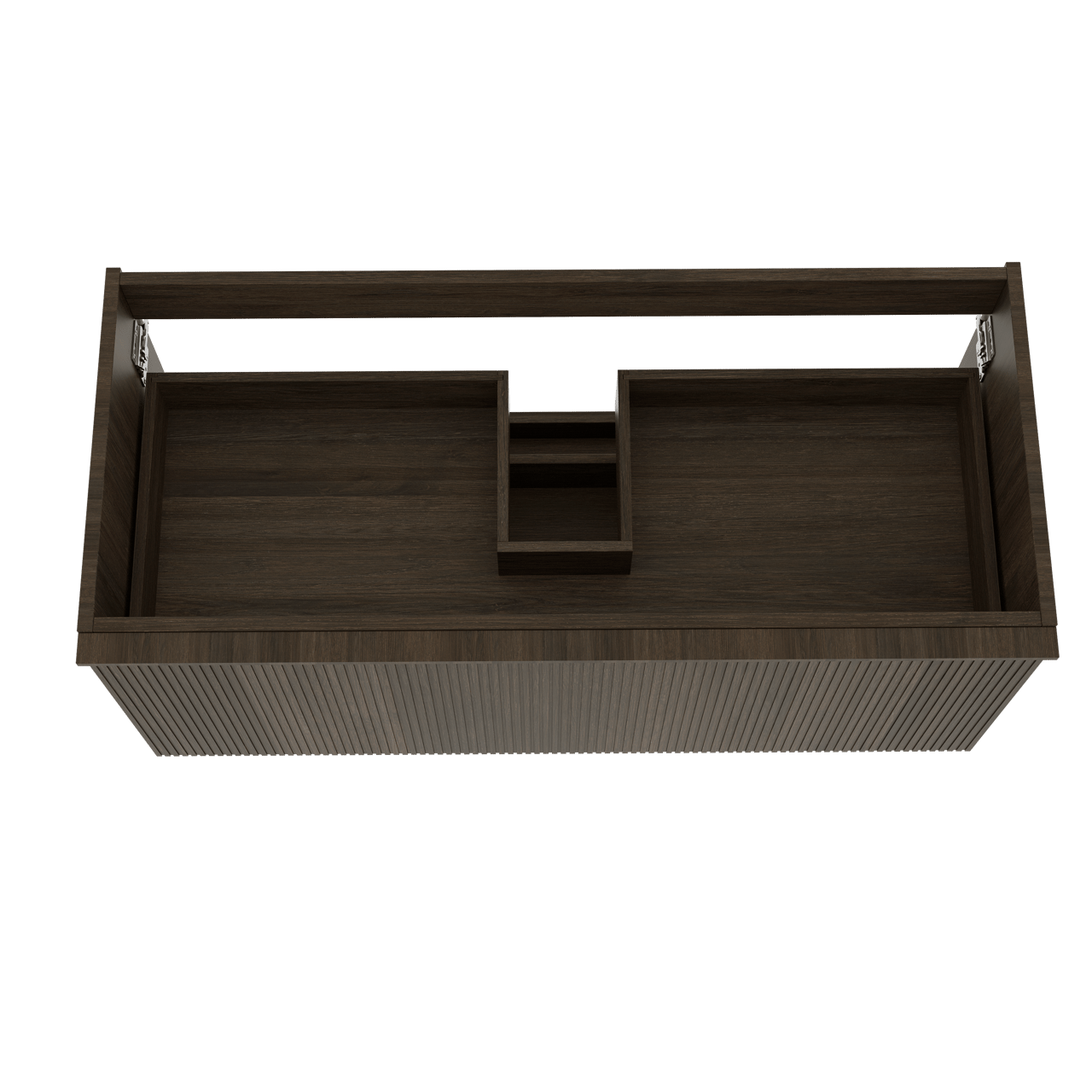 Balmani Forma zwevende wastafelonderkast 120 x 55 cm gerookte eik 2 lades vert. sym. groef