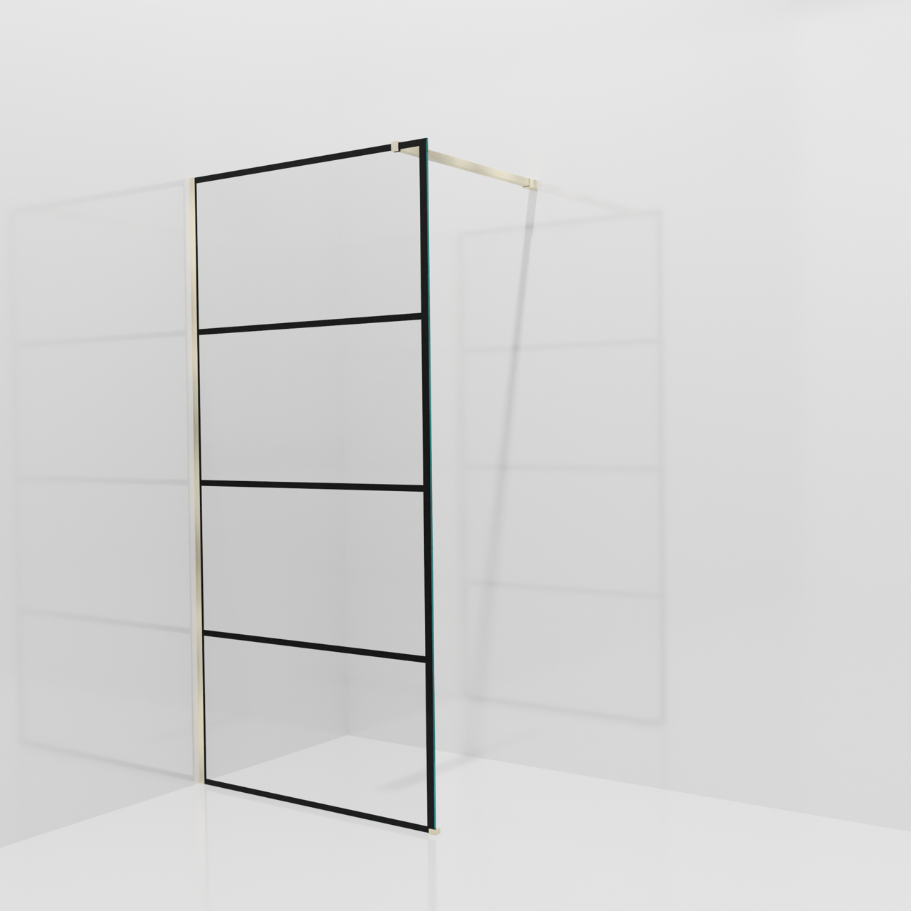 Balmani Modular inloopdouche: 100 x 200 cm, Lined met coating, Brushed Champagne Gold profielen