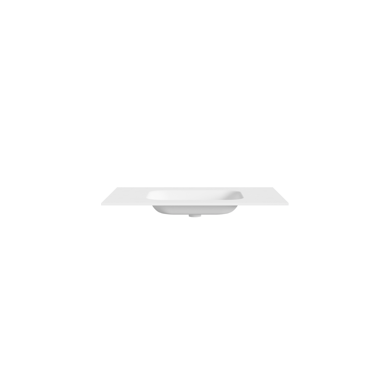 Balmani Tablo Arcato Zentriert, Solid Surface matt, 90 x 55 cm, inklusive Ablaufventil
