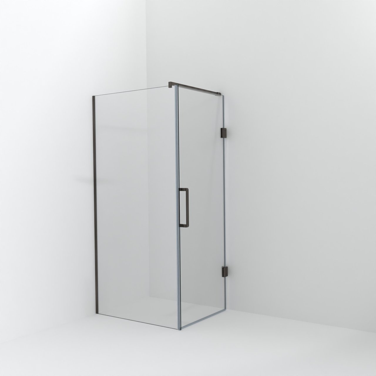 Balmani Modular Walk-In Dusche mit Tür: 100 x 200 cm mit Tür 80 cm, Klarglas, Profil Brushed GunMetal