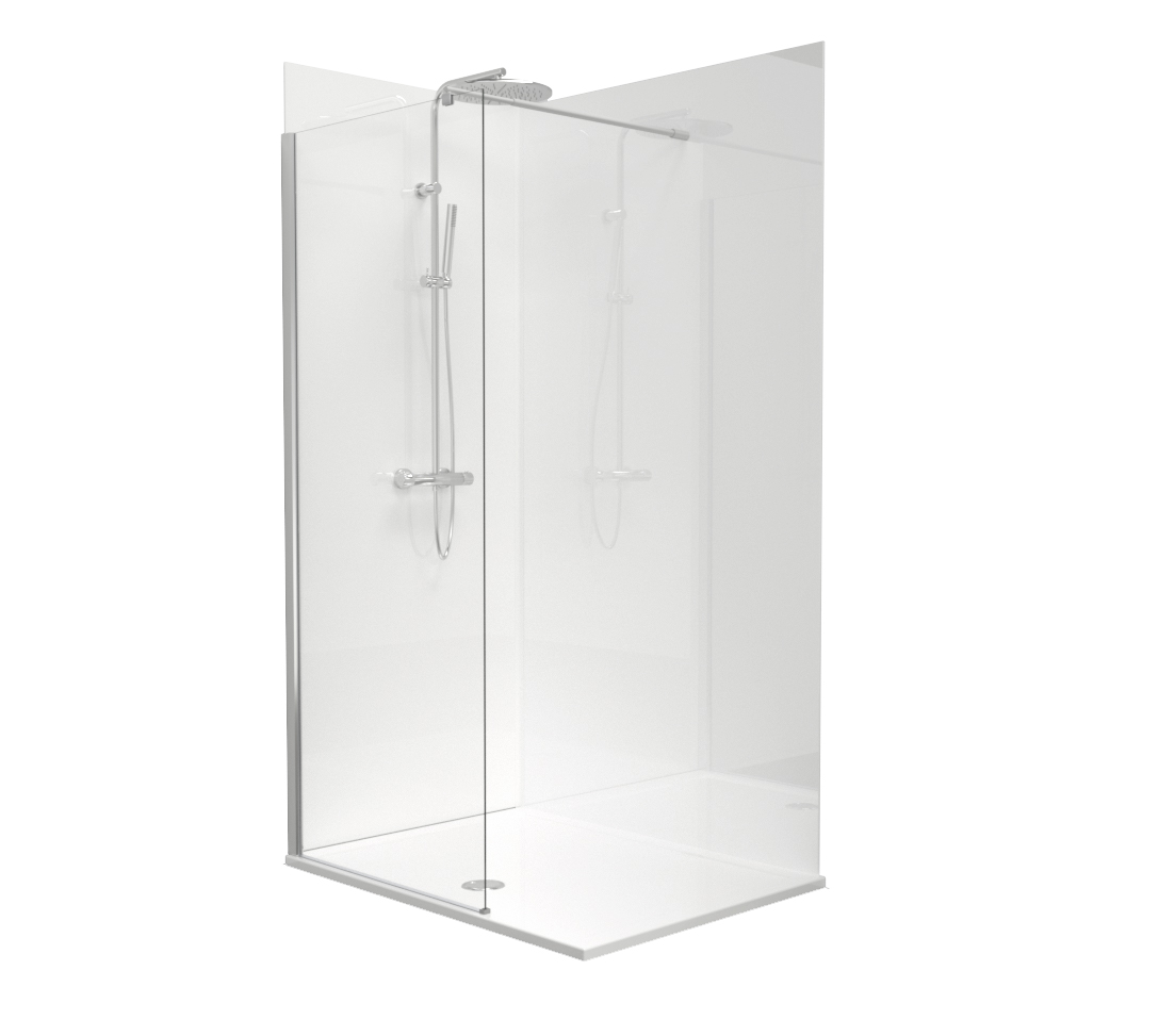 Linie Wall set douchewandbekleding 120 x 90 x 220 cm acryl glanzend wit