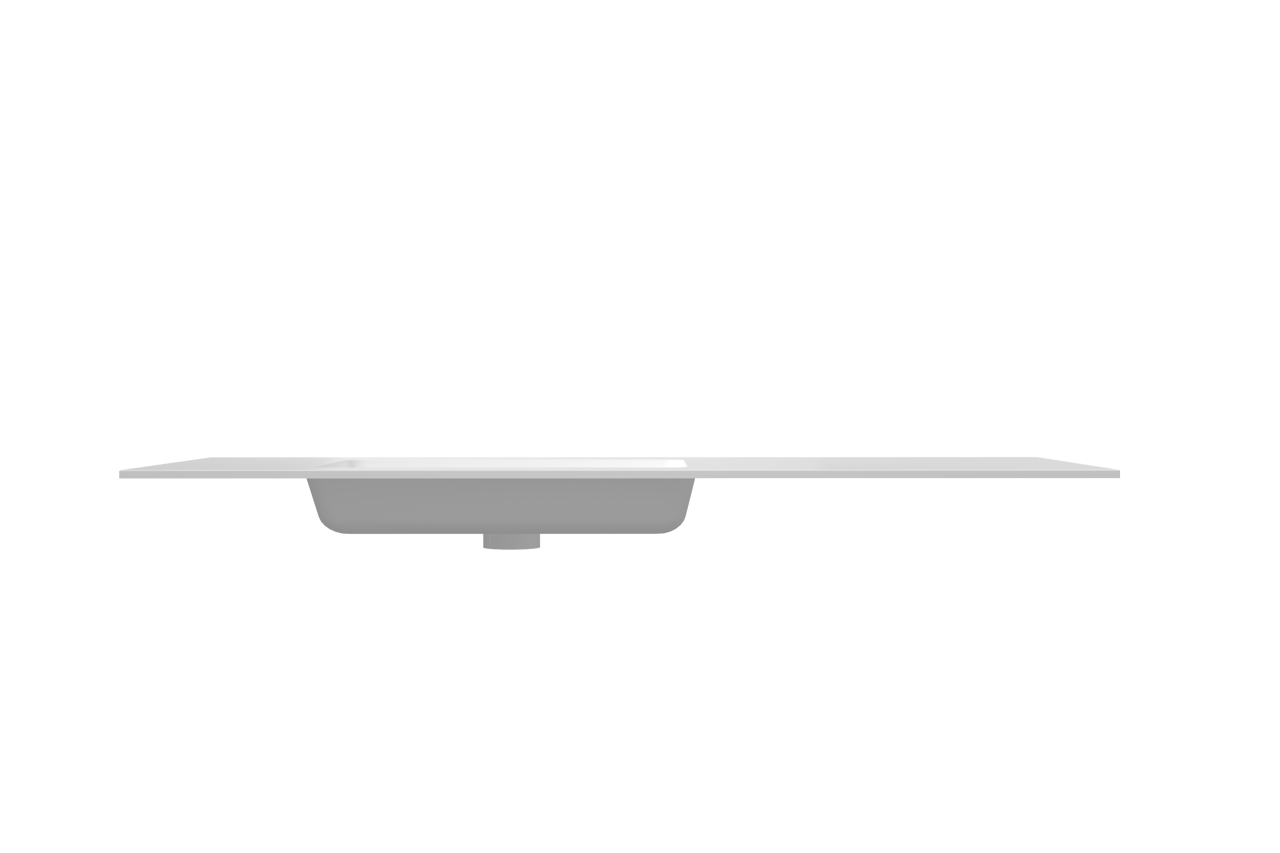 Storke Mata asymmetrisch linkse wastafel matte solid surface 140 x 52 cm combinatie kast 35 cm