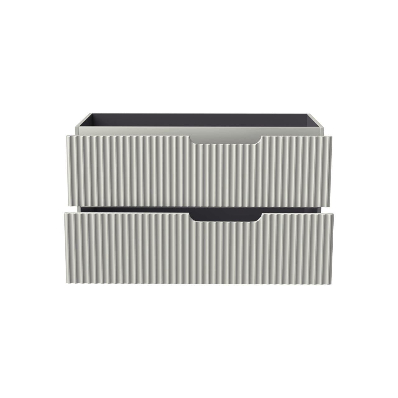 Linie Ribbo hängender Waschbeckenunterschrank: 100 x 46 cm, Greige, 2 Schubladen