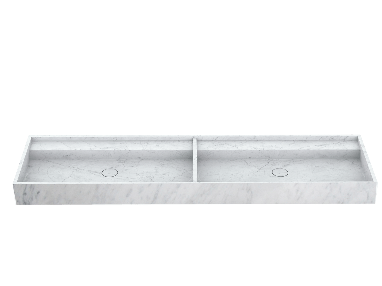 Balmani Cubo dubbele wastafel Carrara marmer 180 x 49 cm