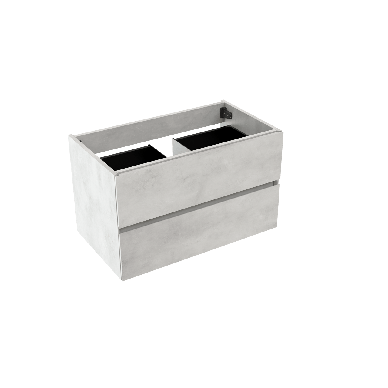 Storke Edge meuble sous-lavabo suspendu 80 x 46 cm béton gris argent 2 tiroirs