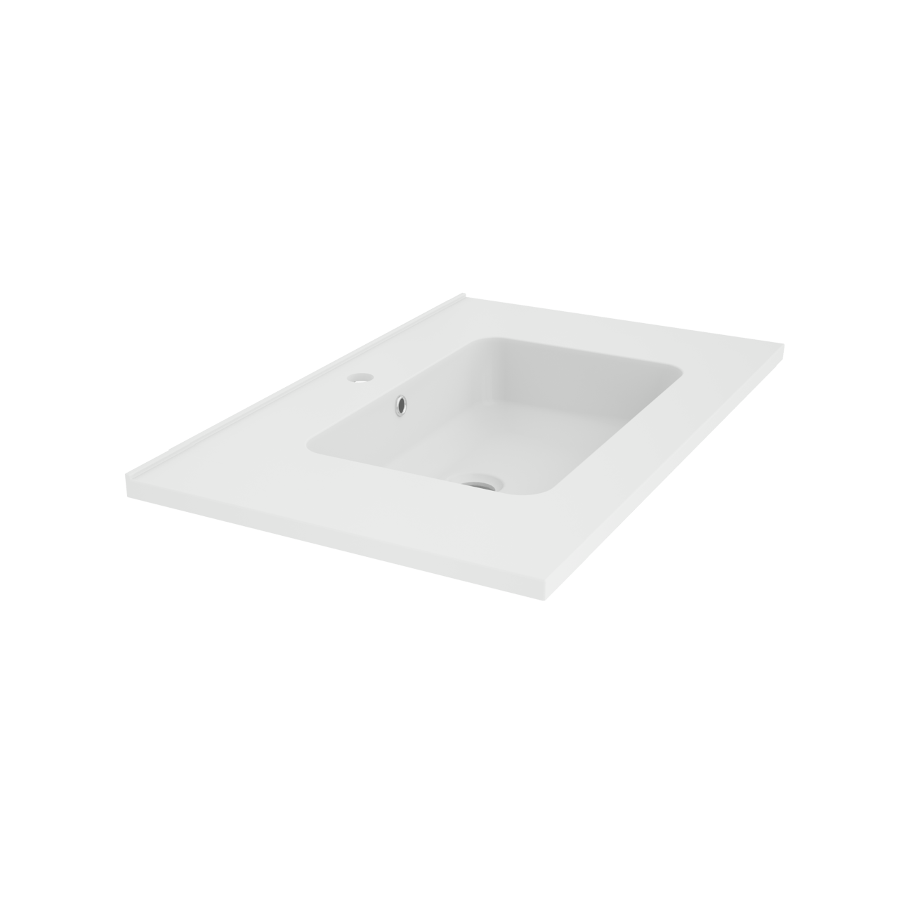 Linie Vano enkele wastafel mat composiet marmer 70 x 46 cm