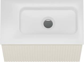 Storke Ribs meuble wc suspendu 40 x 22 cm Sand mat avec Fina plan vasque en Solid Surface blanc mat