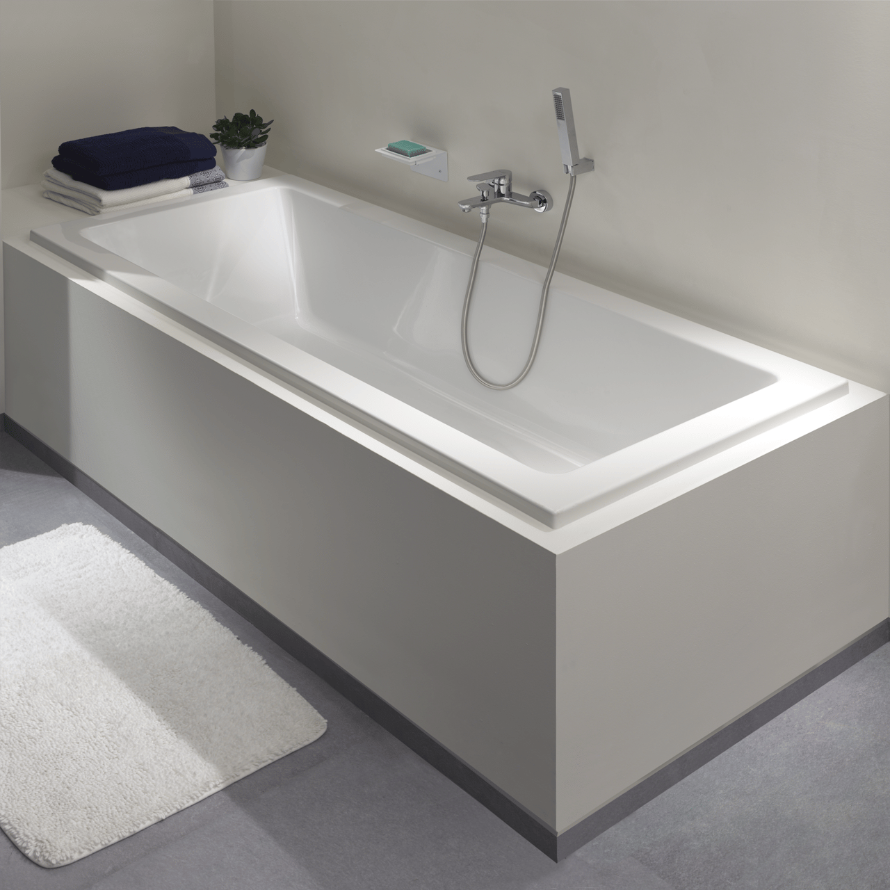 Luca Varess Sandrina 2-Personen-Einbaubadewanne: 180 x 80 cm, Acryl, Weiß Glänzend