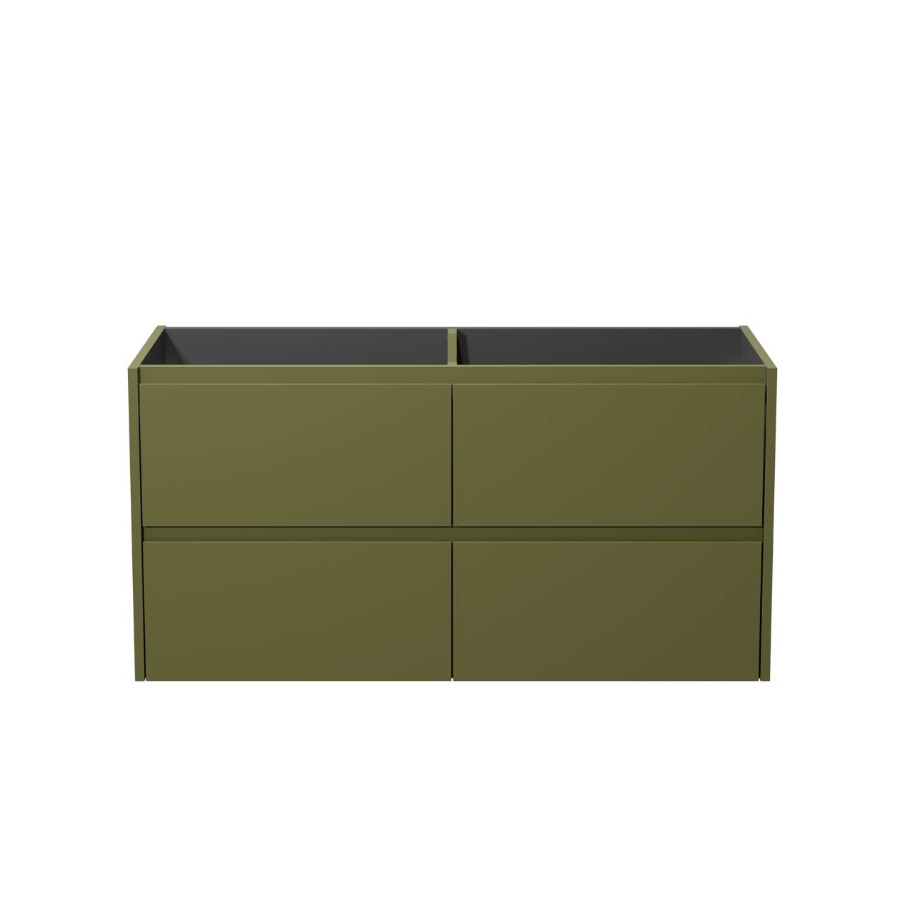 Storke Seda hängender Waschbeckenunterschrank: 120 x 52 cm, Olivgrün, 4 Schubladen