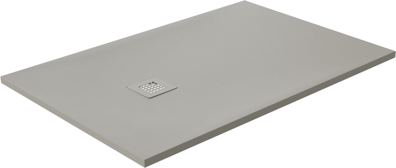 Luca Varess Classy douchebak 120 x 80 cm composietmarmer  mat lichtgrijs rock structuur