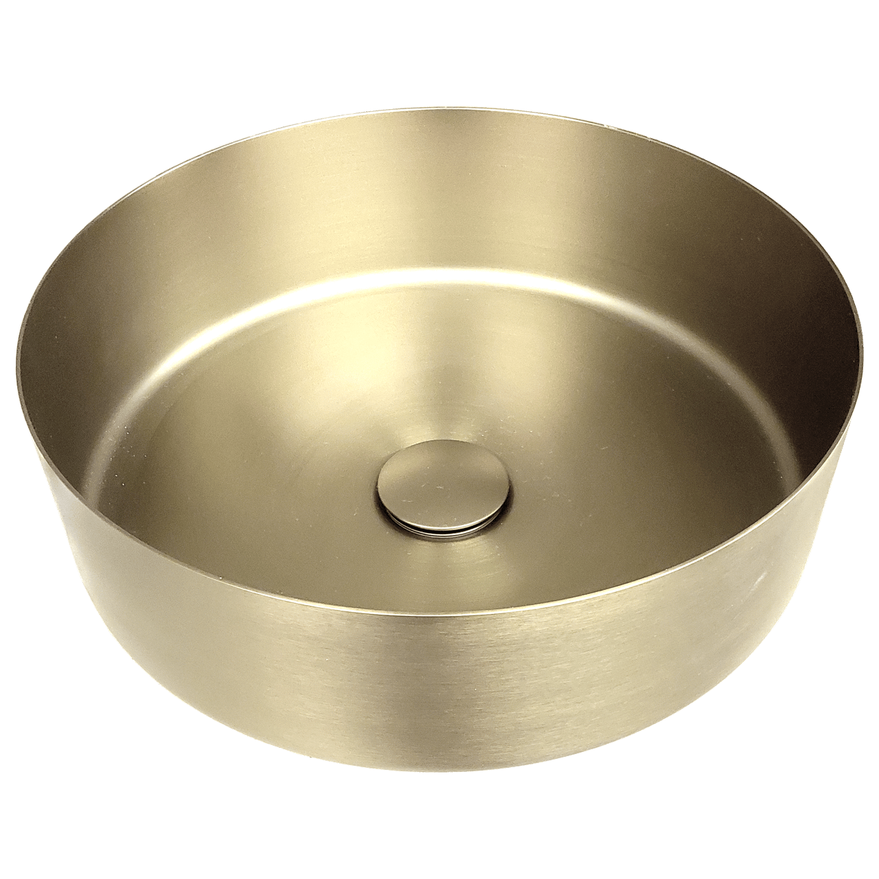 Balmani Accia Aufsatzwaschbecken: Brushed Champagne Gold, Edelstahl, rund, Ø 36 cm