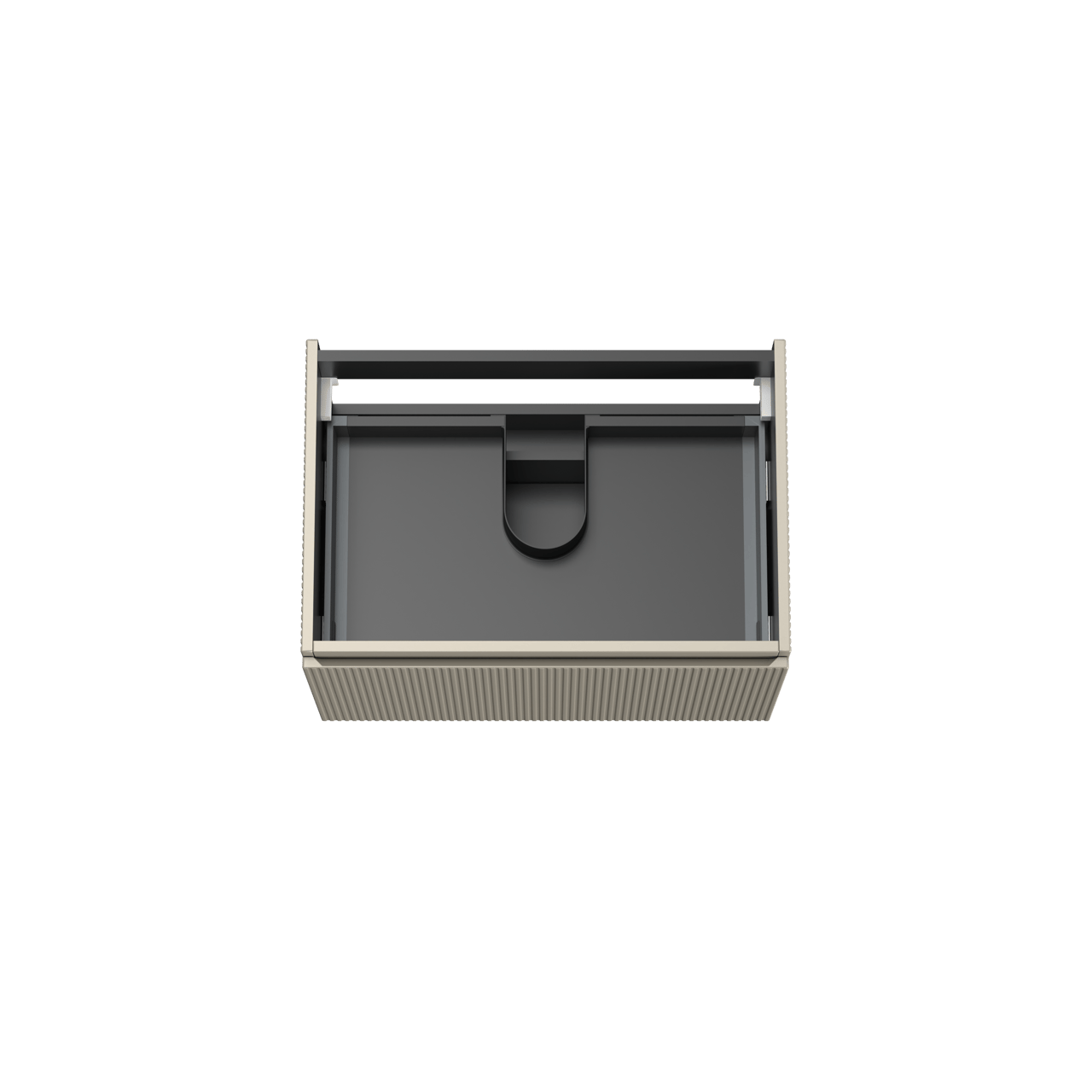 Storke Ribs meuble sous-lavabo suspendu 75 x 52 cm soie grise 2 tiroirs