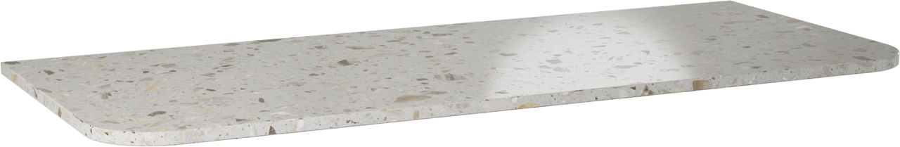 Balmani Moon Einzel- oder Doppel Waschtischplatte Terrazzo Greige 130 x 55 cm