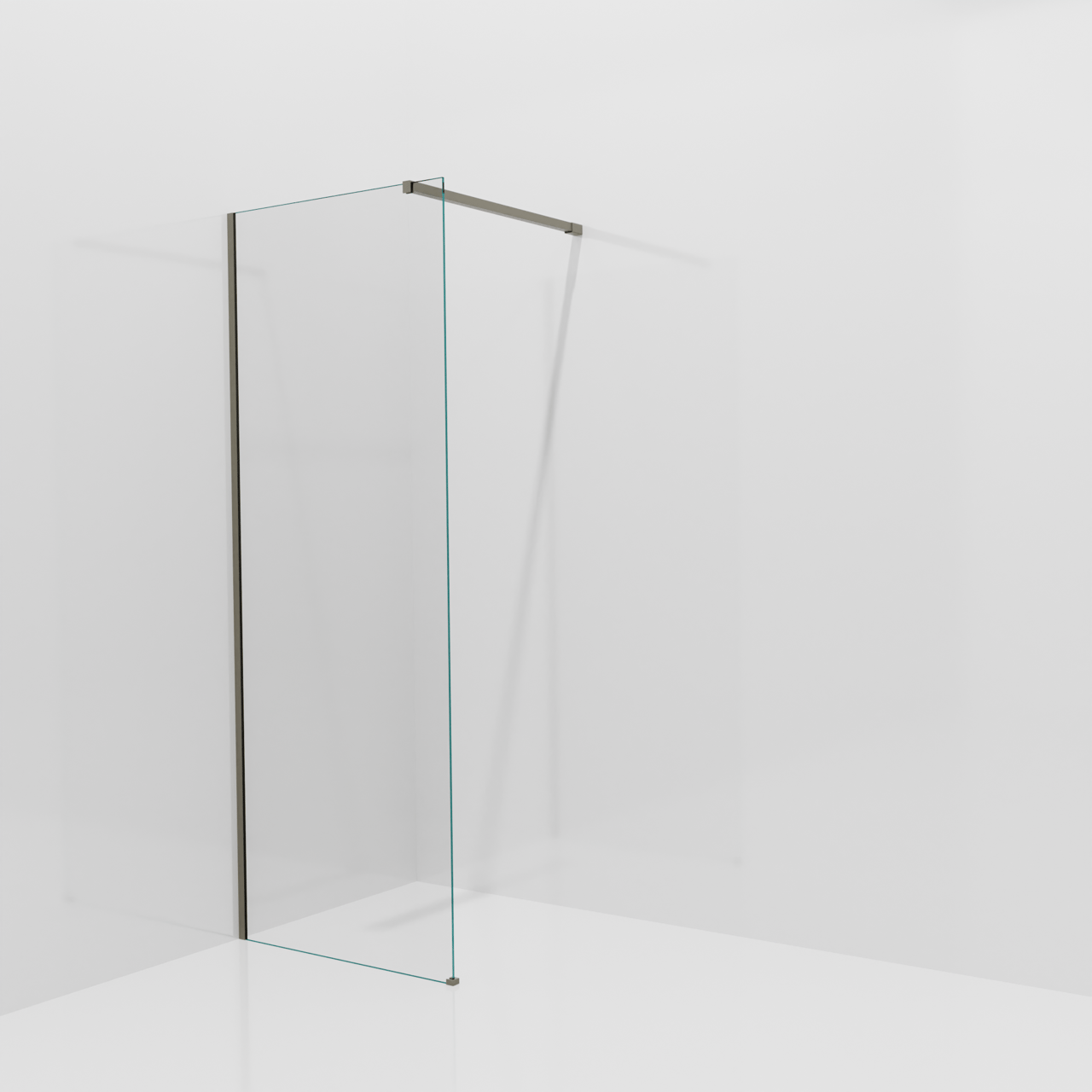 Balmani Modular inloopdouche: 80 x 200 cm, Helder glas, Steengrijs profielen